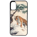 Coque noire taperso pour Moto E13 E14 E15 avec motif tigre bonzai protection antichoc personnalisée