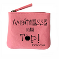Porte monnaie personnalisé maitresse au top en feutrine en feutrine