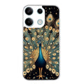 Coque taperso pour POCO X6 5G avec motif paon mandala protection antichoc personnalisée