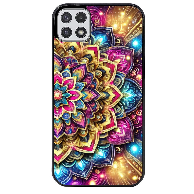 Coque noire taperso pour galaxy A22 A32 A52 A52S 4G 5G  avec motif mandala 2 protection antichoc personnalisée