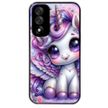 Coque noire taperso pour OnePlus Nord 5 avec motif licorne violette protection antichoc personnalisée