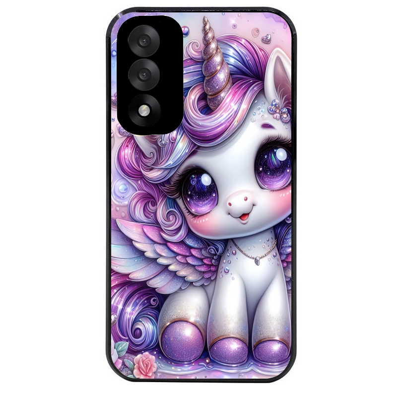Coque noire taperso pour OnePlus Nord 5 avec motif licorne violette protection antichoc personnalisée