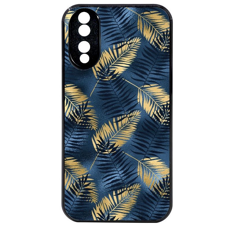 Coque noire taperso pour Honor 70 LITE 90 et LITE avec motif palmier bleu protection antichoc personnalisée