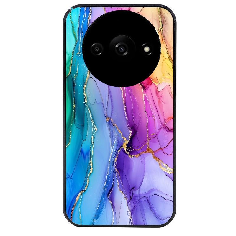 Coque noire taperso pour Redmi A3 avec motif marbre tie dye protection antichoc personnalisée