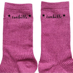 Chaussettes personnalisée paillettes rose avec votre prénom étoile