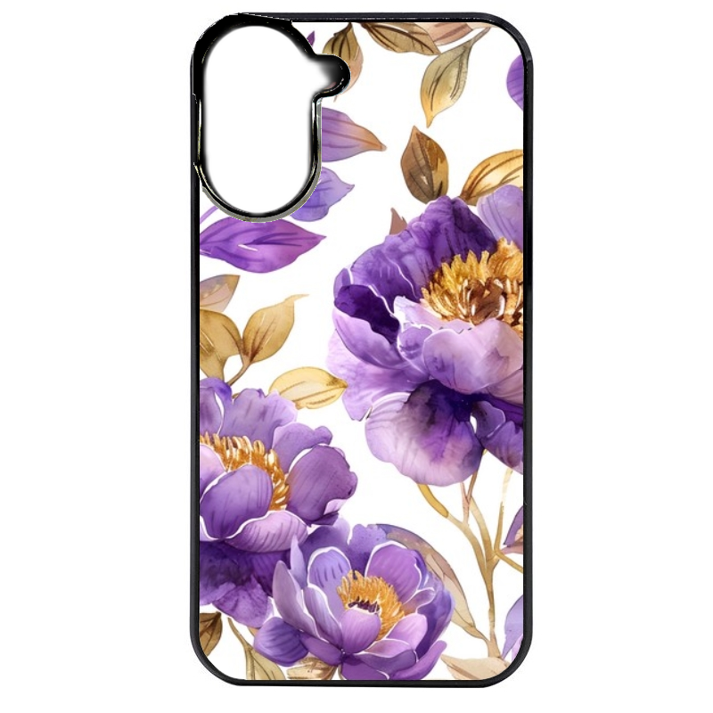 Coque noire taperso pour POCO C71 4G avec motif fleur pivoine protection antichoc personnalisée
