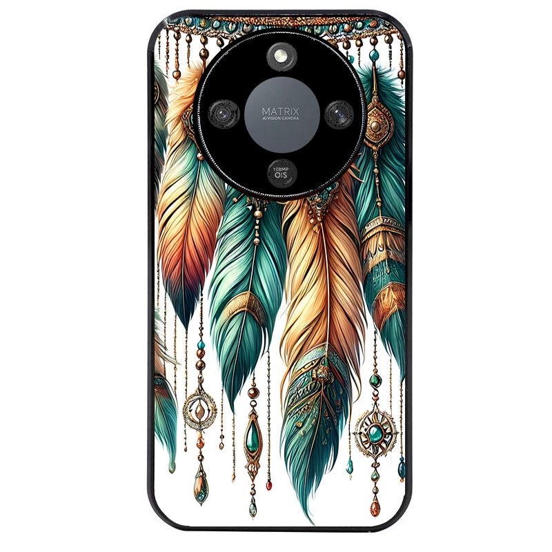 Coque noire taperso pour Magic 5 6 LITE et PRO avec motif plumes et bijoux protection antichoc personnalisée