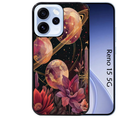 Coque noire taperso pour OPPO Reno 15 et F FS 5G avec motif astro et fleurs protection antichoc personnalisée