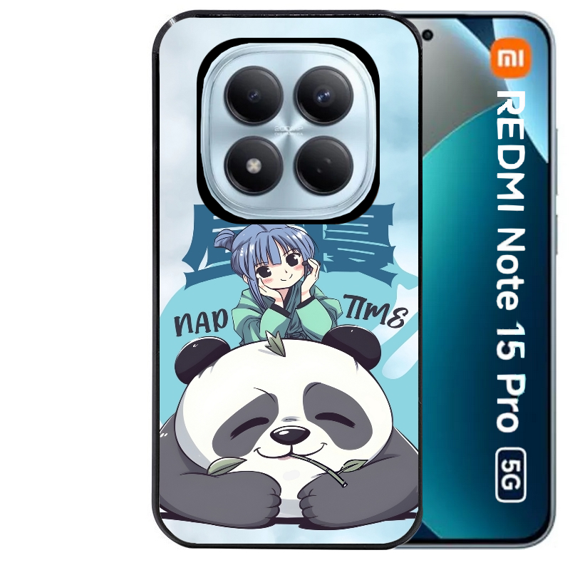 Coque noire taperso pour Redmi Note 15 et PRO PLUS 4G 5G avec motif panda anime protection antichoc personnalisée