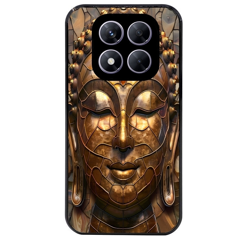 Coque noire taperso pour Redmi Note 14 et PRO PLUS 4G 5G avec motif bouddha et mosaique protection antichoc personnalisée