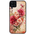 Coque noire taperso pour galaxy A22 A32 A52 A52S 4G 5G  avec motif coeur et fleur personnalisee protection antichoc personnalisée