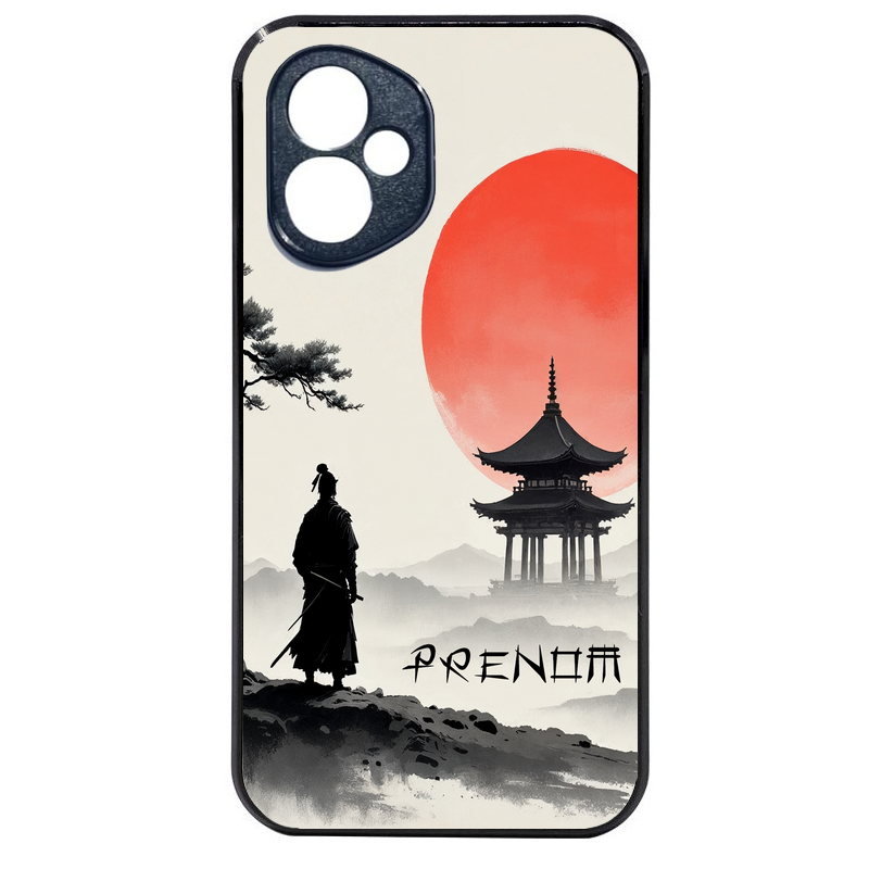 Coque noire taperso pour Honor 400 et Lite Pro Smart avec motif samourai et temple personnalisee protection antichoc personnalisée