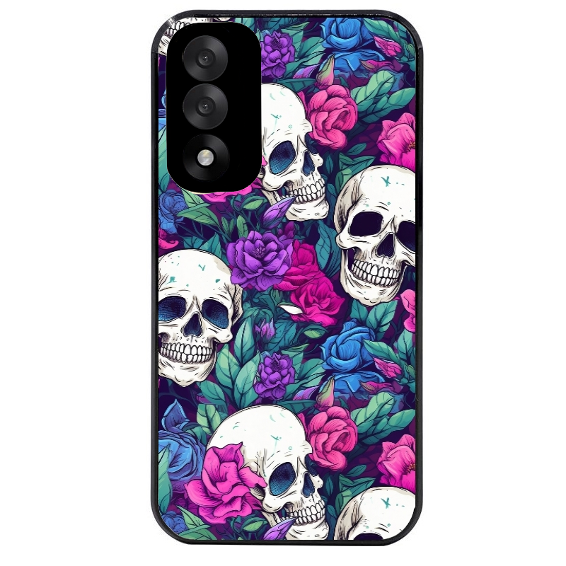 Coque noire taperso pour OnePlus Nord 5 avec motif tete de mort violet protection antichoc personnalisée