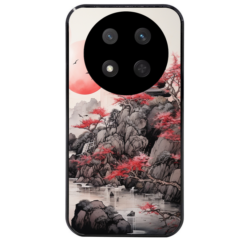 Coque noire taperso pour Magic 7 LITE et PRO avec motif japan et temple protection antichoc personnalisée