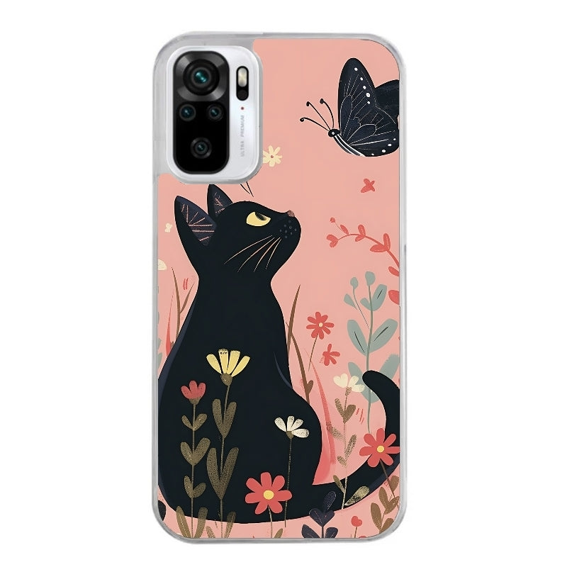 Coque taperso pour Redmi Note 10 4G 5G PRO 10S avec motif chat papillon 2 protection antichoc personnalisée