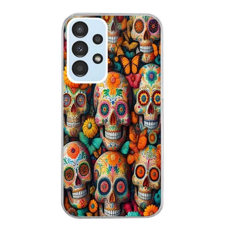 Coque taperso pour Galaxy A13 4G et 5G A23 A53 avec motif mort mexicaine papillon protection antichoc personnalisée