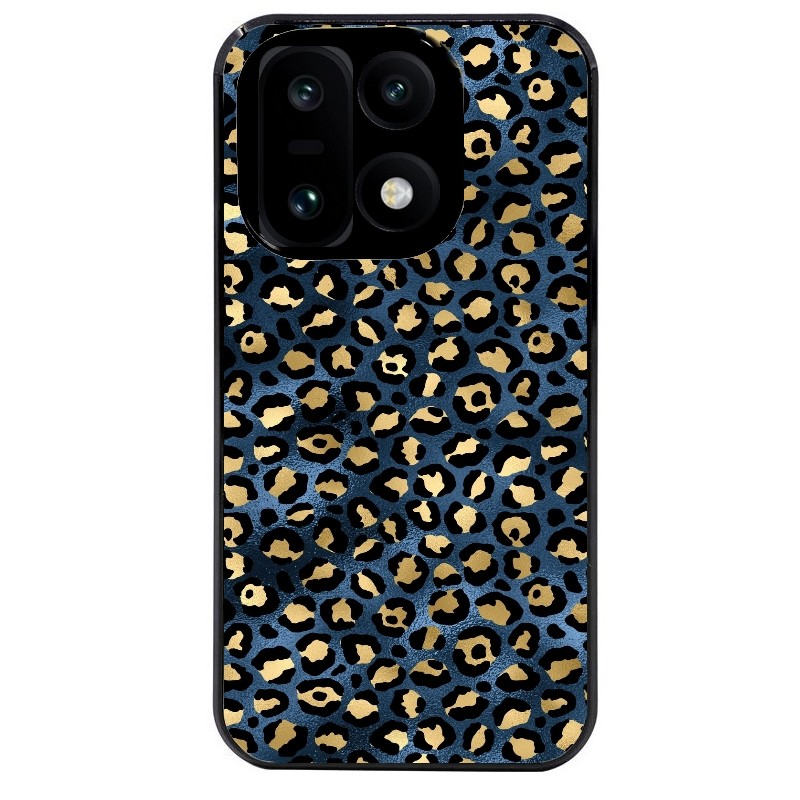 Coque noire taperso pour OnePlus 15 avec motif leopard bleu protection antichoc personnalisée
