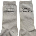 Chaussettes personnalisée paillettes crème motif soeur formidable