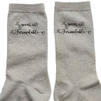 Chaussettes personnalisée paillettes crème motif soeur formidable