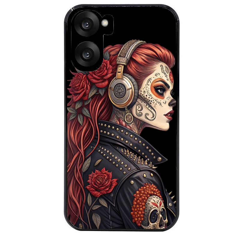 Coque noire taperso pour OnePlus Nord CE5 avec motif tete de mort rock protection antichoc personnalisée