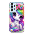 Coque taperso pour Galaxy A13 4G et 5G A23 A53 avec motif licorne et fleurs protection antichoc personnalisée