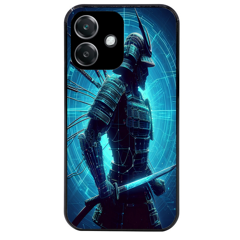 Coque noire taperso pour OPPO A40 avec motif samourai bleu protection antichoc personnalisée