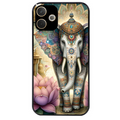 Coque noire taperso pour OPPO A5 PRO 4G et 5G avec motif elephant et lotus protection antichoc personnalisée