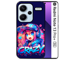 Coque noire taperso pour Redmi Note 13 PRO PLUS 5G avec motif anime crazy protection antichoc personnalisée