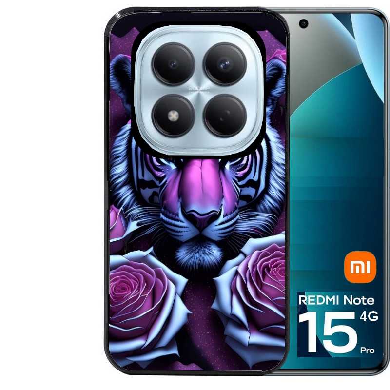 Coque noire taperso pour Redmi Note 15 et PRO PLUS 4G 5G avec motif tigre uv style manga protection antichoc personnalisée
