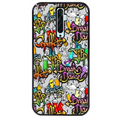 Coque noire taperso pour OPPO Reno 2 et 2Z avec motif tag et graffiti protection antichoc personnalisée