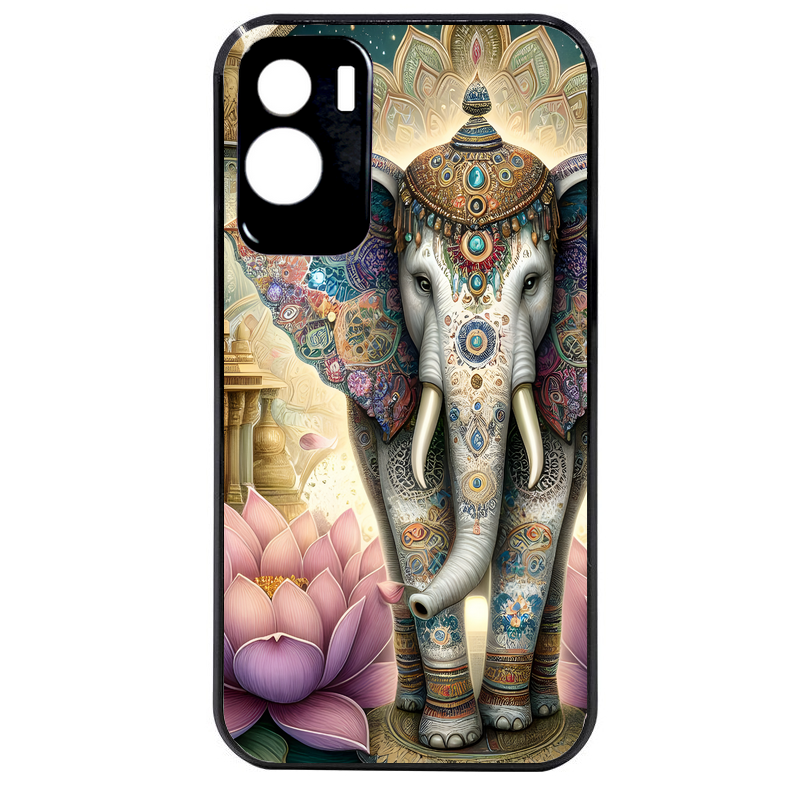 Coque noire taperso pour Honor 70 LITE 90 et LITE avec motif elephant et lotus protection antichoc personnalisée