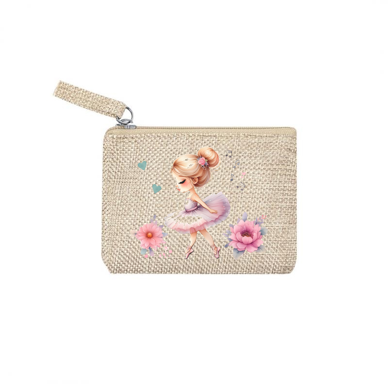 Pochette personnalisée motif danse étoile en toile et simili cuir personnalisée