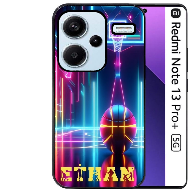 Coque noire taperso pour Redmi Note 13 PRO PLUS 5G avec motif basket electro personnalisee protection antichoc personnalisée