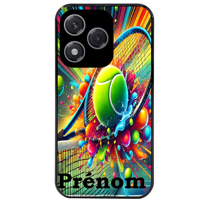 Coque noire taperso pour Honor 400 et Lite Pro Smart avec motif tennis color personnalisee protection antichoc personnalisée