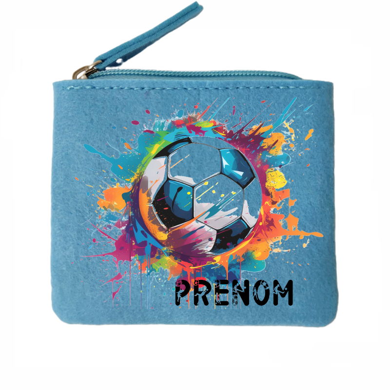 Porte monnaie personnalisé football ballon en feutrine en feutrine