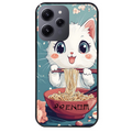Coque noire taperso pour Redmi 12 4G et 5G avec motif chat ramen cerisier protection antichoc personnalisée