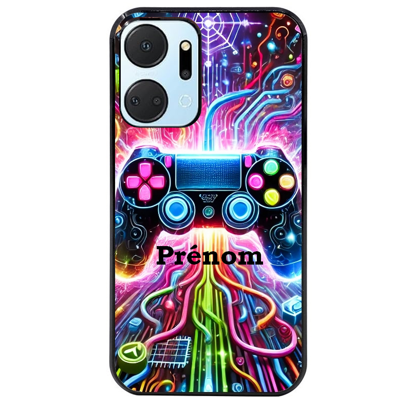 Coque noire taperso pour Honor X7A avec motif gamer electro personnalisee protection antichoc personnalisée