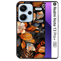 Coque noire taperso pour Redmi Note 13 PRO PLUS 5G avec motif fleur automne protection antichoc personnalisée
