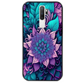 Coque noire taperso pour OPPO A5 A9 2020 avec motif tropical mandala et fleur violet protection antichoc personnalisée