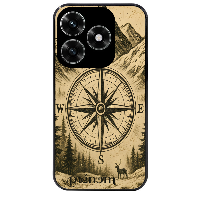 Coque noire taperso pour Honor X6B X5C X5C PLUS avec motif voyage et boussole protection antichoc personnalisée