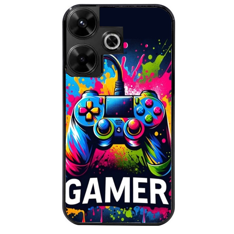 Coque noire taperso pour POCO M6 4G avec motif gamer protection antichoc personnalisée