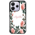 Coque noire taperso pour Redmi Note 14 et PRO PLUS 4G 5G avec motif cadre fleur pastel personnalisee protection antichoc personnalisée