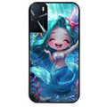 Coque noire taperso pour OPPO A16 et A16S avec motif sirene style anime protection antichoc personnalisée