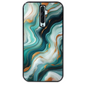 Coque noire taperso pour OPPO Reno 2 et 2Z avec motif marbre vert protection antichoc personnalisée