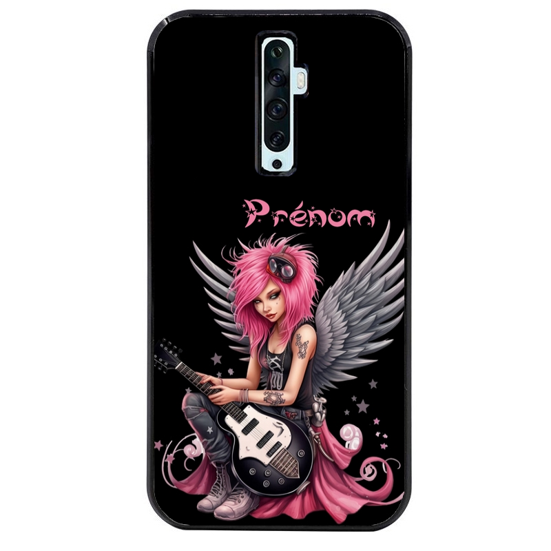 Coque noire taperso pour OPPO Reno 2 et 2Z avec motif fee rock personnalisee protection antichoc personnalisée