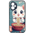 Coque noire taperso pour Honor 400 et Lite Pro Smart avec motif chat ramen cerisier protection antichoc personnalisée
