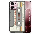 Coque noire taperso pour OPPO A6 PRO 4G et 5G avec motif cassette grise personnalisable protection antichoc personnalisée