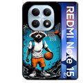 Coque noire taperso pour Redmi Note 15 et PRO PLUS 4G 5G avec motif basket racoon protection antichoc personnalisée