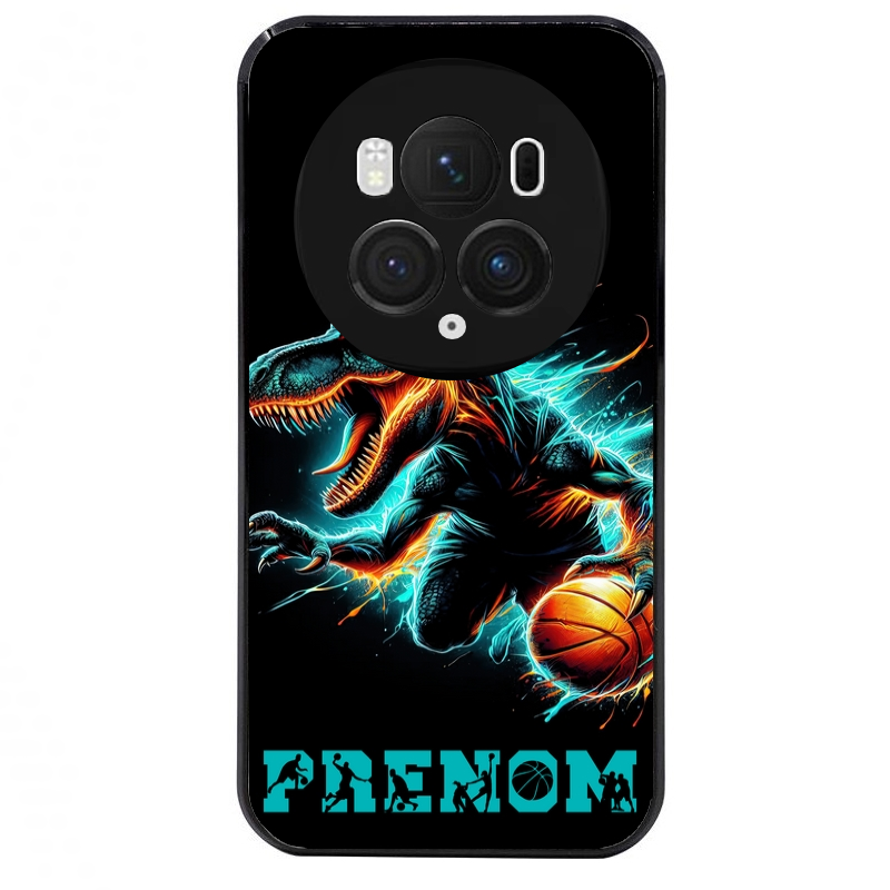 Coque noire taperso pour Magic 5 6 LITE et PRO avec motif basket et dino personnalisee protection antichoc personnalisée