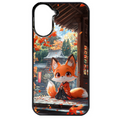 Coque noire taperso pour POCO C71 4G avec motif renard et fox anime protection antichoc personnalisée
